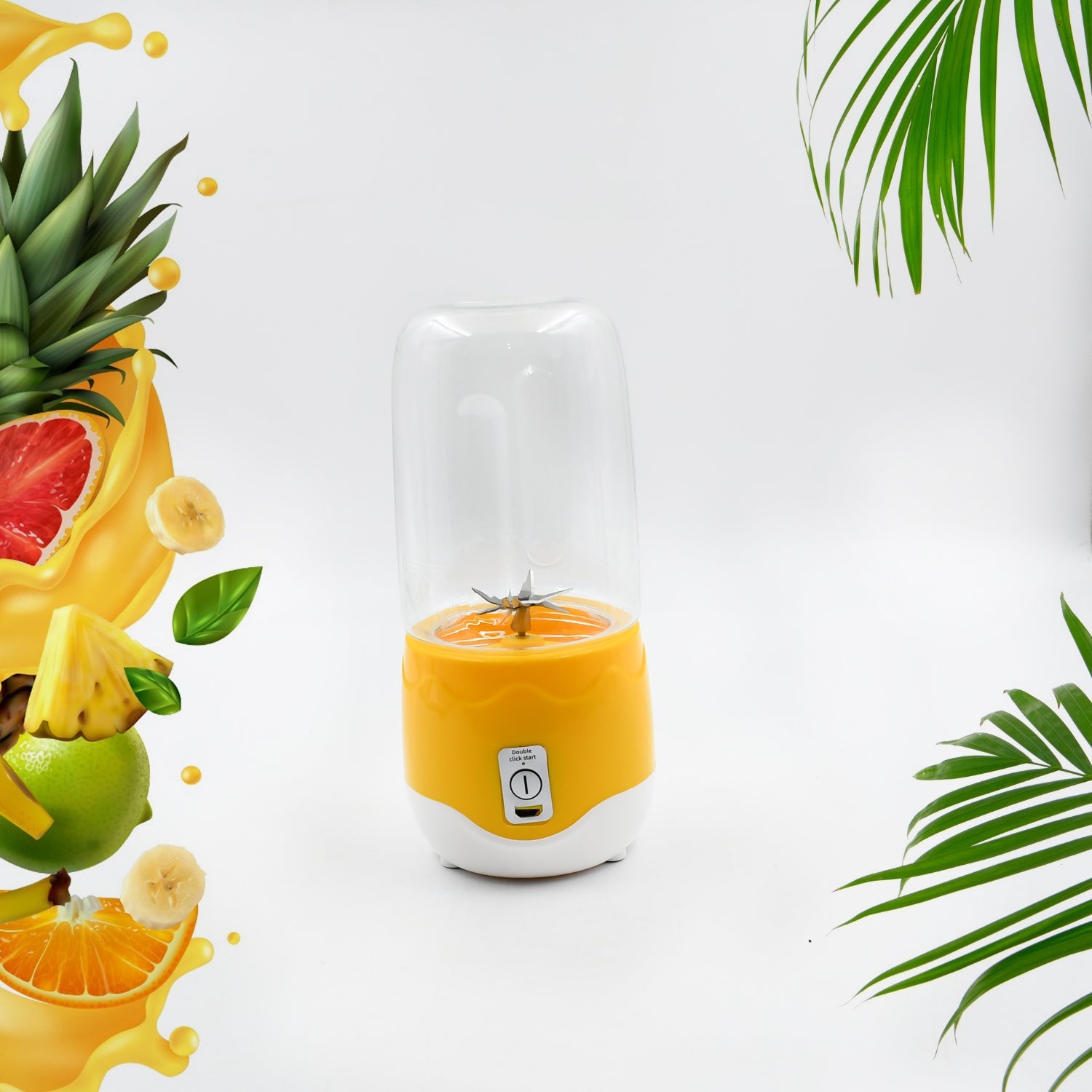 2260A Portable Electric USB Juice Maker 6 blade Blender Grinder Mixer Personal Size, USB Rechargeable Mini Juicer for Smoothies and Shakes with Juicer Cup - 400ml 2260A Portable Electric USB Juice Maker 6 blade Blender Grinder Mixer Personal Size, USB Rechargeable Mini Juicer for Smoothies and Shakes with Juicer Cup - 400ml